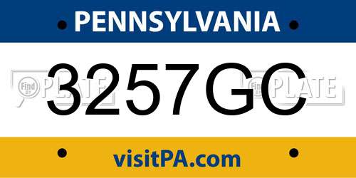 3257GC Pennsylvania License Plate
