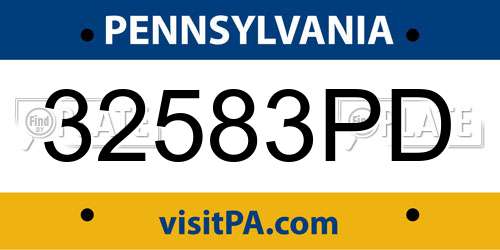32583PD Pennsylvania License Plate