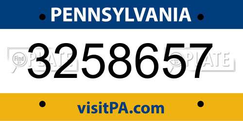 3258657 Pennsylvania License Plate