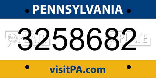 3258682 Pennsylvania License Plate