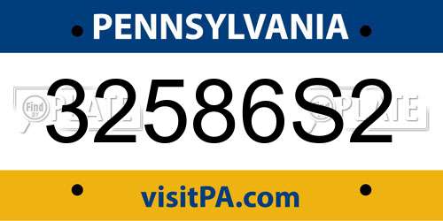32586S2 Pennsylvania License Plate