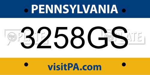 3258GS Pennsylvania License Plate
