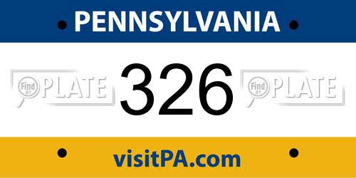 326 Pennsylvania License Plate