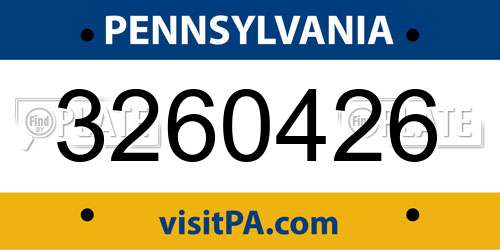 3260426 Pennsylvania License Plate