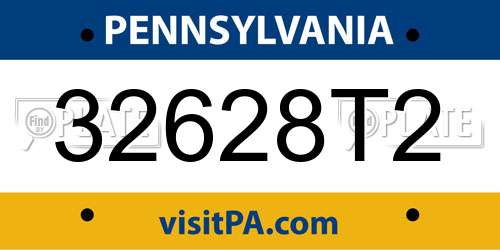 32628T2 Pennsylvania License Plate