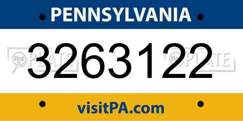 3263122 Pennsylvania License Plate