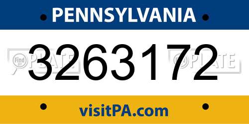 3263172 Pennsylvania License Plate