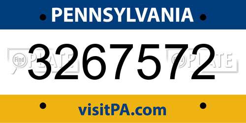 3267572 Pennsylvania License Plate