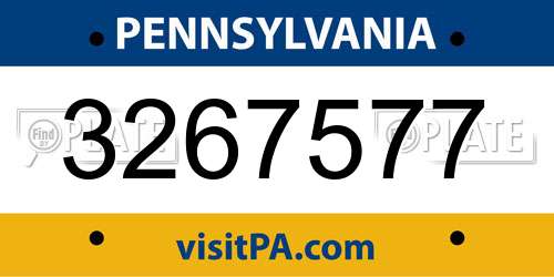 3267577 Pennsylvania License Plate