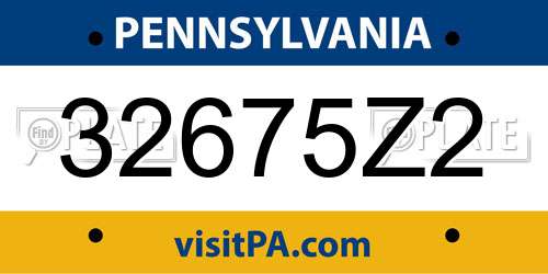 32675Z2 Pennsylvania License Plate