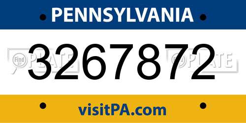 3267872 Pennsylvania License Plate