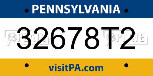 32678T2 Pennsylvania License Plate