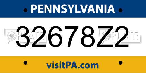 32678Z2 Pennsylvania License Plate