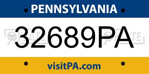 32689PA Pennsylvania License Plate