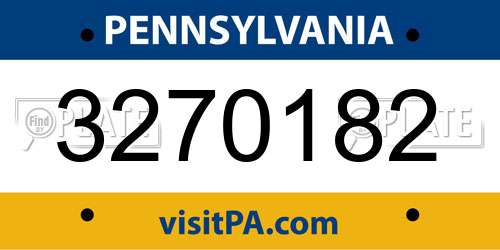3270182 Pennsylvania License Plate