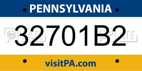 32701B2 Pennsylvania License Plate