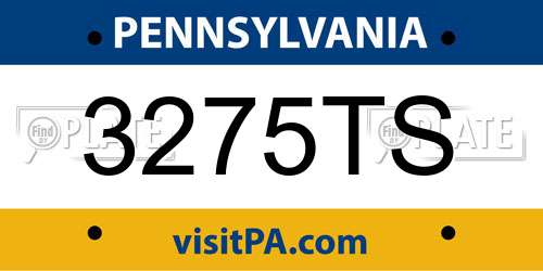 3275TS Pennsylvania License Plate