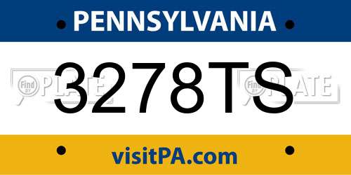 3278TS Pennsylvania License Plate