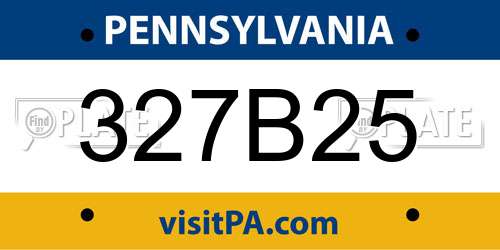 327B25 Pennsylvania License Plate