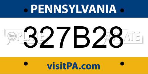 327B28 Pennsylvania License Plate