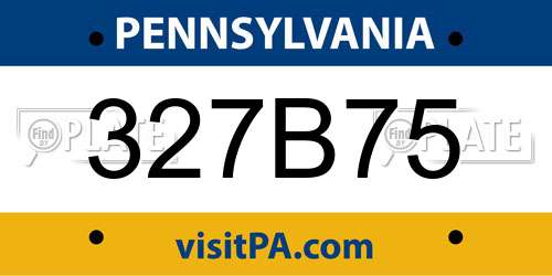 327B75 Pennsylvania License Plate