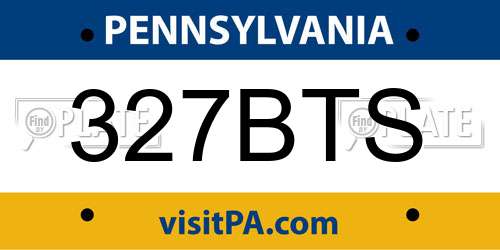 327BTS Pennsylvania License Plate