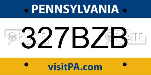 327BZB Pennsylvania License Plate