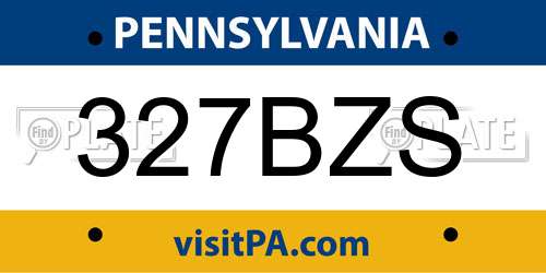 327BZS Pennsylvania License Plate