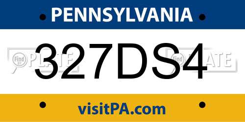 327DS4 Pennsylvania License Plate