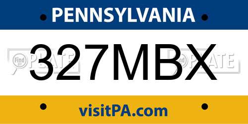 327MBX Pennsylvania License Plate