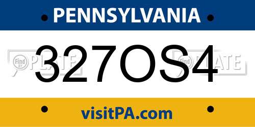 327OS4 Pennsylvania License Plate