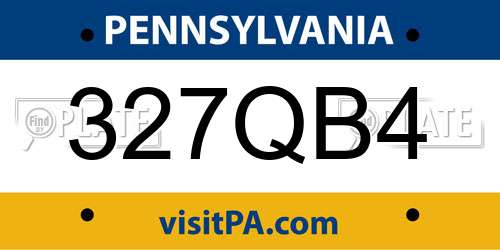 327QB4 Pennsylvania License Plate