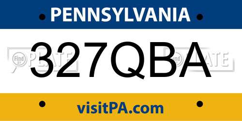 327QBA Pennsylvania License Plate