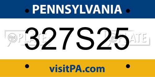 327S25 Pennsylvania License Plate