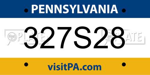 327S28 Pennsylvania License Plate