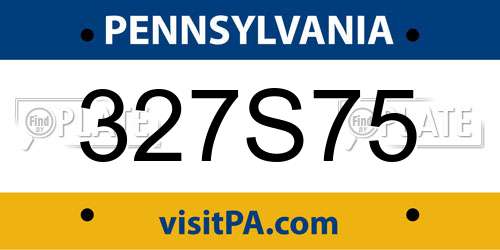 327S75 Pennsylvania License Plate