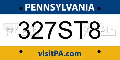 327ST8 Pennsylvania License Plate