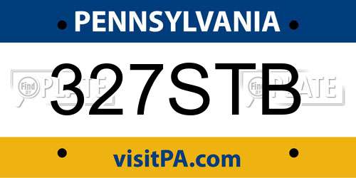 327STB Pennsylvania License Plate