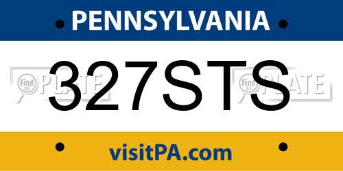 327STS Pennsylvania License Plate