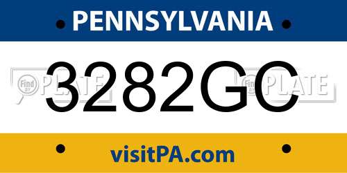 3282GC Pennsylvania License Plate