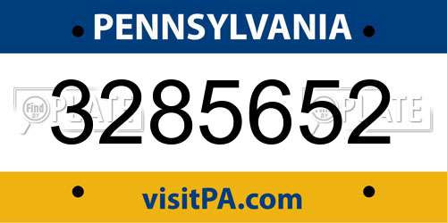 3285652 Pennsylvania License Plate