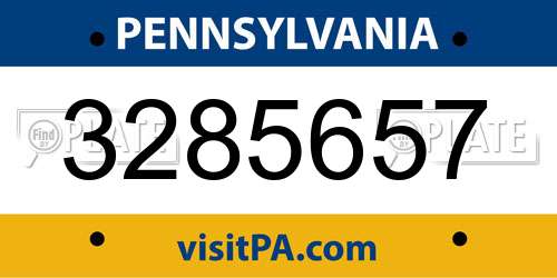 3285657 Pennsylvania License Plate