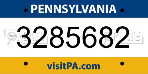 3285682 Pennsylvania License Plate