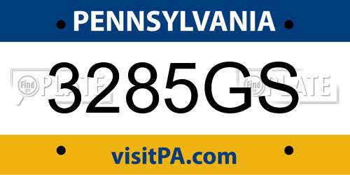 3285GS Pennsylvania License Plate