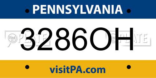 3286OH Pennsylvania License Plate