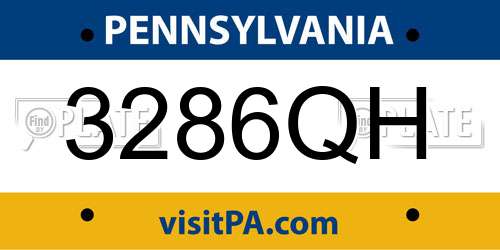 3286QH Pennsylvania License Plate