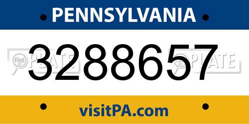 3288657 Pennsylvania License Plate