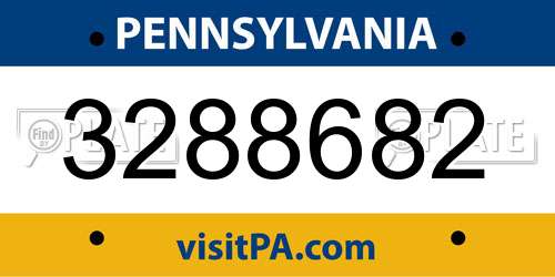 3288682 Pennsylvania License Plate