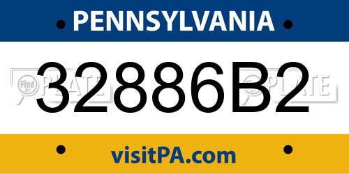 32886B2 Pennsylvania License Plate