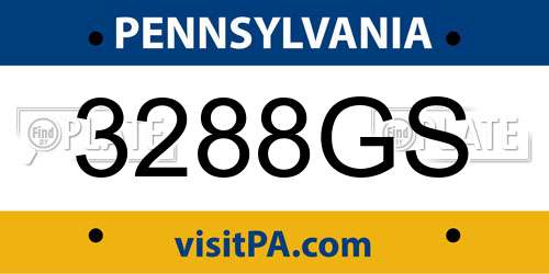 3288GS Pennsylvania License Plate